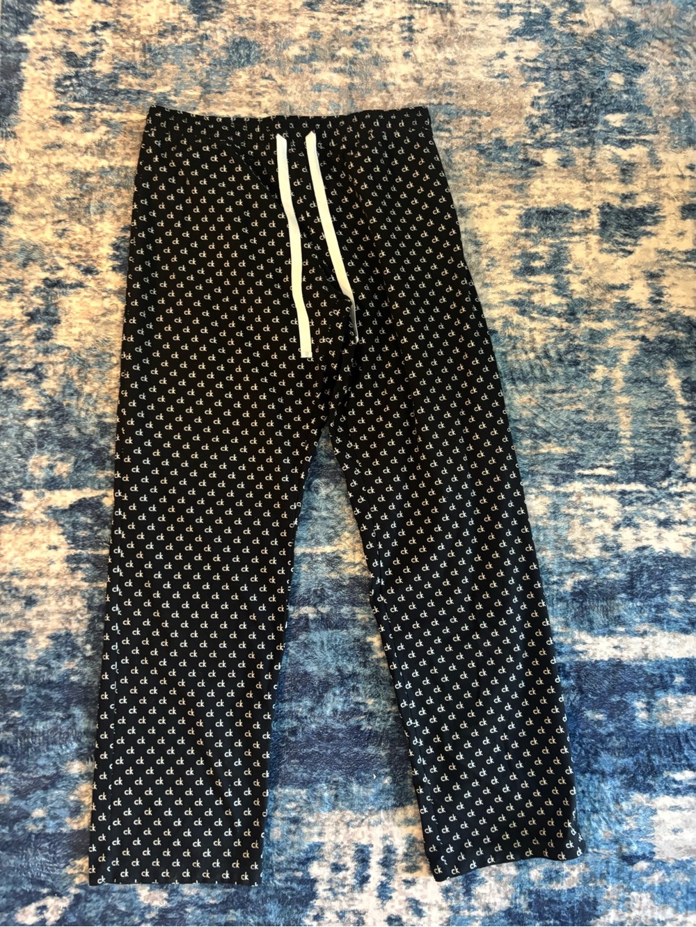 Calvin Klein Black Joggers with White Anchor Print